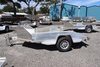 6.5x11.5 Aluminum Motorcycle Trailer with Swivel Jack For Sale