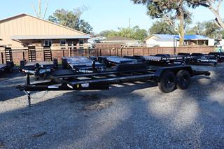 7x20 Open Car Hauler Trailer with Pullout Ramps For Sale