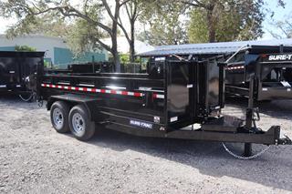 7(82")x14 Low Profile Dump Trailer with Telescopic Lift For Sale