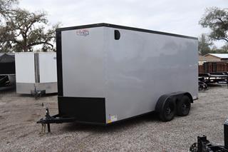 7x14 V Nose Cargo Trailer with Blackout Package For Sale
