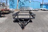 6x14 Used Steel Wood Deck Utility Trailer image 1 image 2
